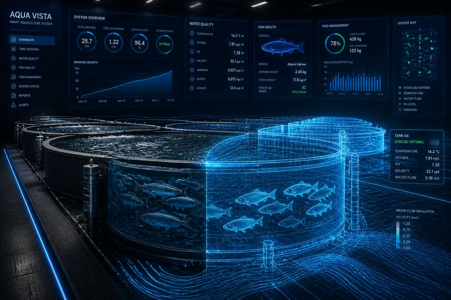 digital twin technology for aquaculture systems simulation